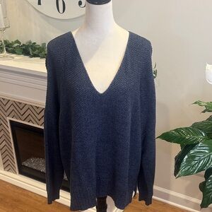 Lucky Brand Textured Knit Sweater in Blue NWOT
